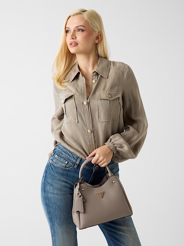 Guess Meridian Small Girlfriend Carryall - Dark Taupe