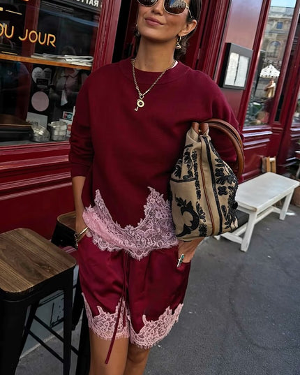 Burgundy Lace Copenhagen Jumper