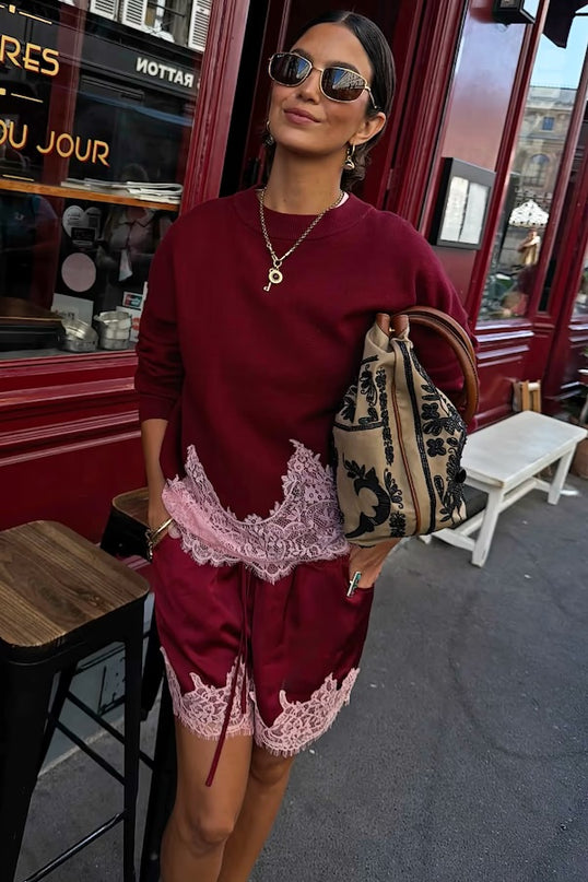 Burgundy Lace Copenhagen Jumper