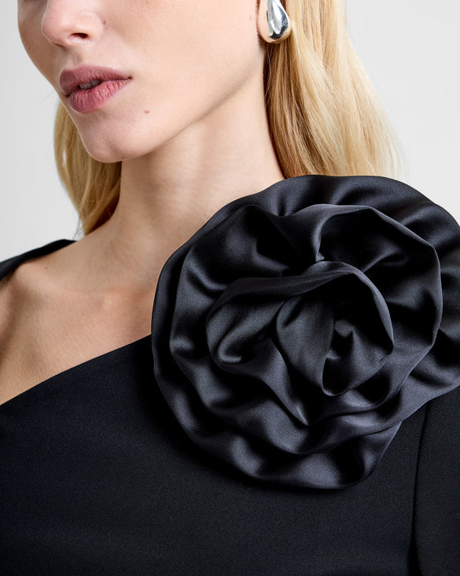 French Connection Valetta Rosette Top - Black
