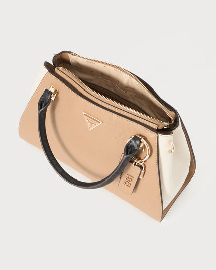 Guess Noelle Luxury Satchel - Tan Multi