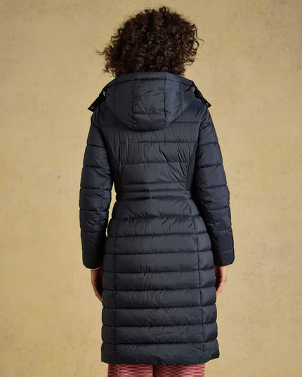 Joules Windborough Longline Padded Coat with Hood - Navy
