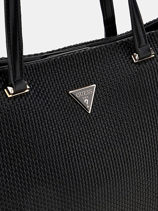 Guess Phaedra Woven Tote Shopper - Black
