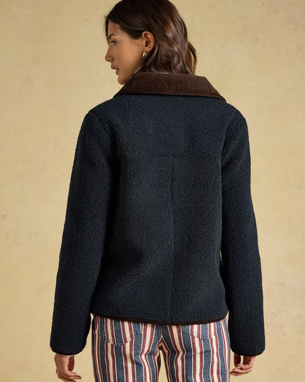 Joules Sadie Button Through Fleece Jacket - Navy