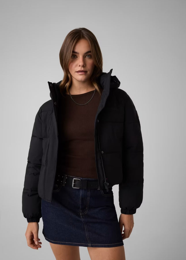 Guess Jeans Cropped Puffer Coat - Black