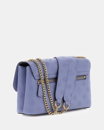 Guess Dita Convertible Crossbody Flap - Grey Blue Logo