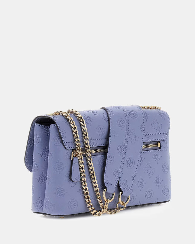 Guess Dita Convertible Crossbody Flap - Grey Blue Logo