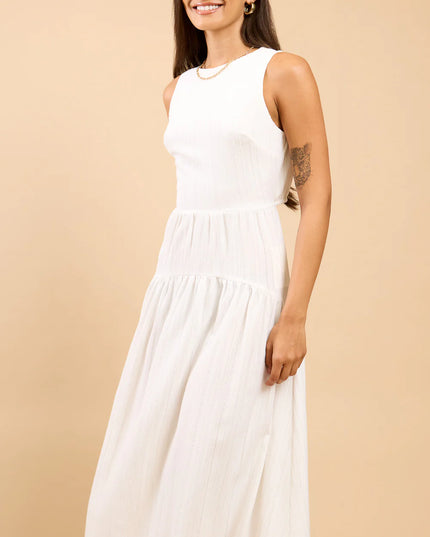 Thalassa Dropped Waist Midaxi Dress - White