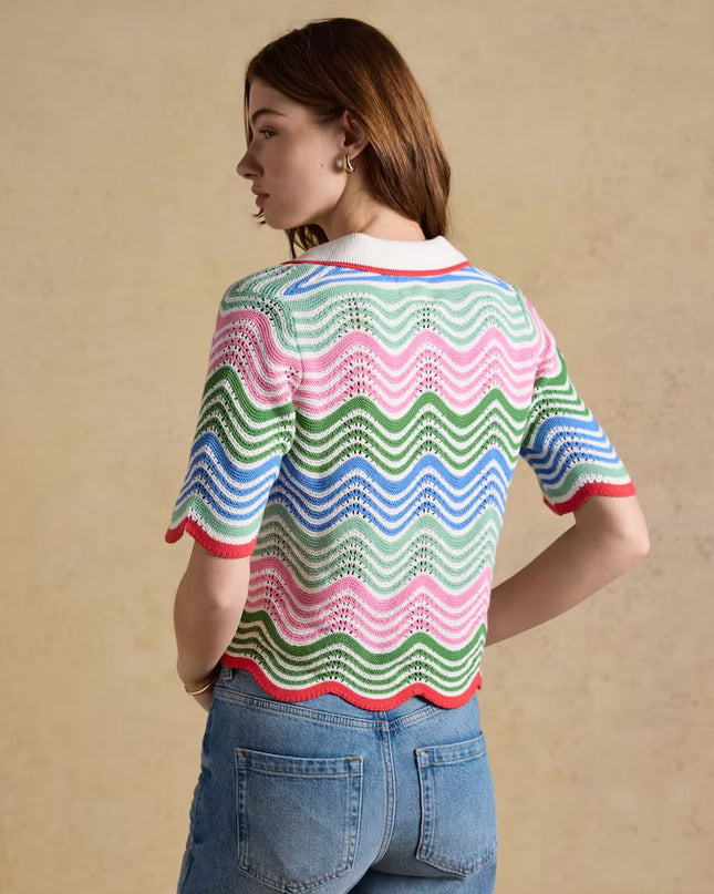 Sandy Wave Knit Collared Shirt - Multi