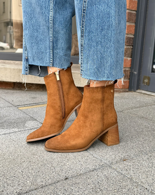 Suede Ankle Boot - Camel