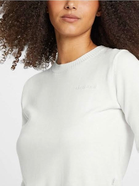 Guess Jeans Embroidery Fine Knit Sweater - Warm White