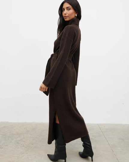 Wrenley Midiaxi Knit Dress - Brown