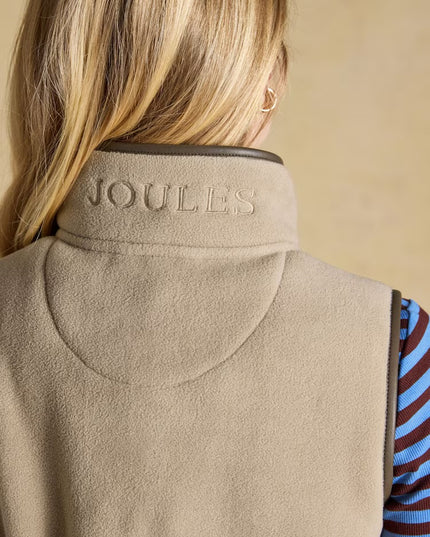Joules Heritage Regular Fleece Gilet - Mink Brown