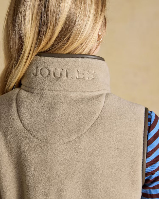 Joules Heritage Regular Fleece Gilet - Mink Brown