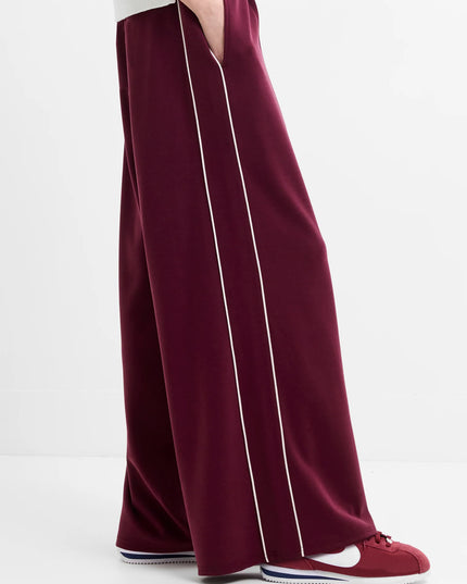 French Connection Wren Wide Leg Trousers - Berry Red