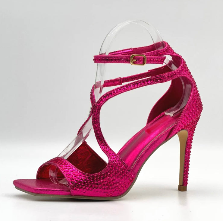 Molly Peep Toe Strappy Heel - Fuschia