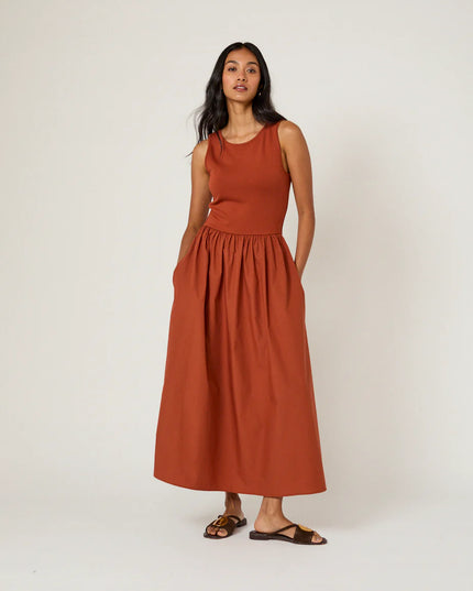 Vera Midi Dress - Burnt Orange Spoilt Belle Boutique Vera Midi Dress - Burnt Orange Spoilt Belle Boutique
