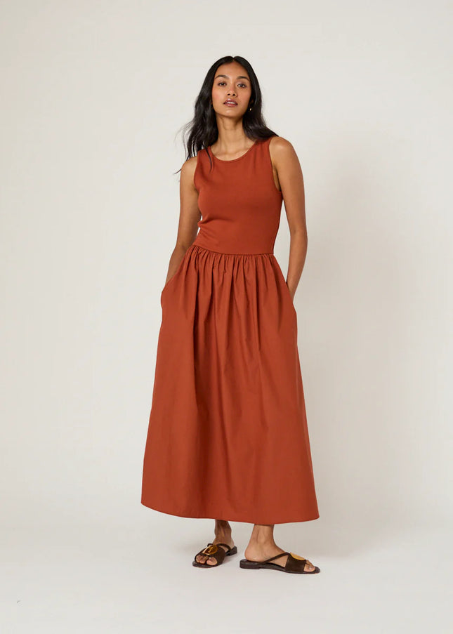 Vera Midi Dress - Burnt Orange