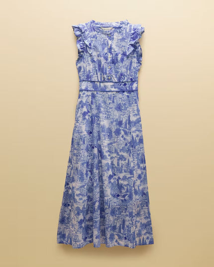 Samantha Woven Maxi Dress -  Blue/White