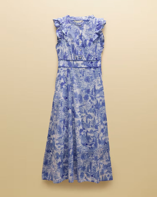 Samantha Woven Maxi Dress -  Blue/White