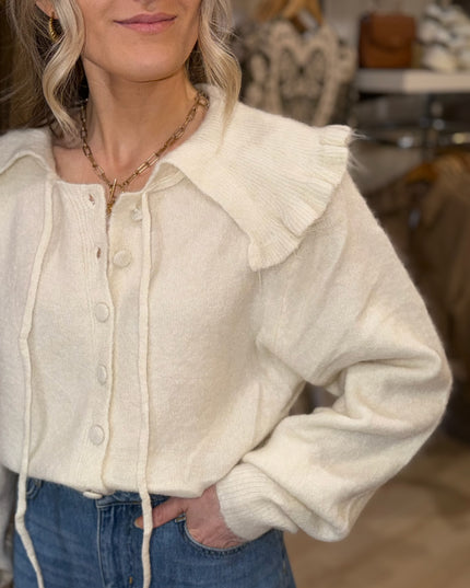 Frill Cardigan - Cream