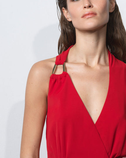 French Connection Vinne Eden Tailored Dress - Lipstick Red