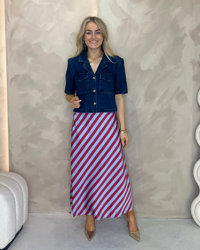 Striped Slip Skirt - Red/Blue