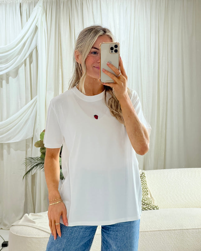 French Connection Graphic Cocktail Tee - Linen White