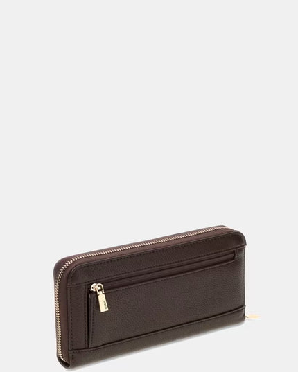 Guess Melody Large Zip Around Purse - Brown
