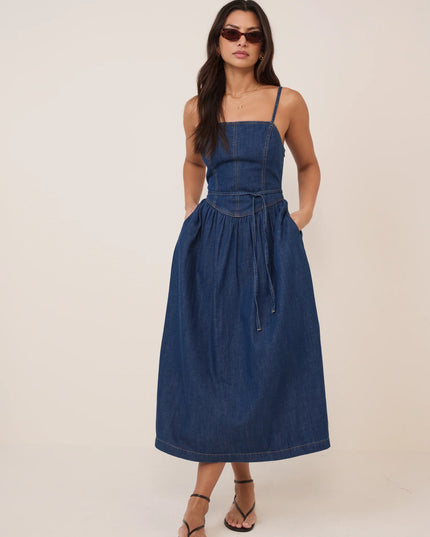 Denim Jones Midi Dress - Dark Blue
