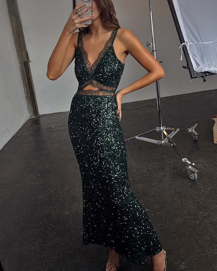 Sequin Mimi Dress - Emerald