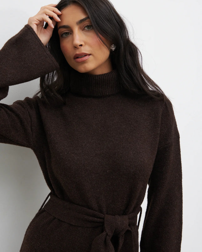 Wrenley Midaxi Knit Dress - Brown