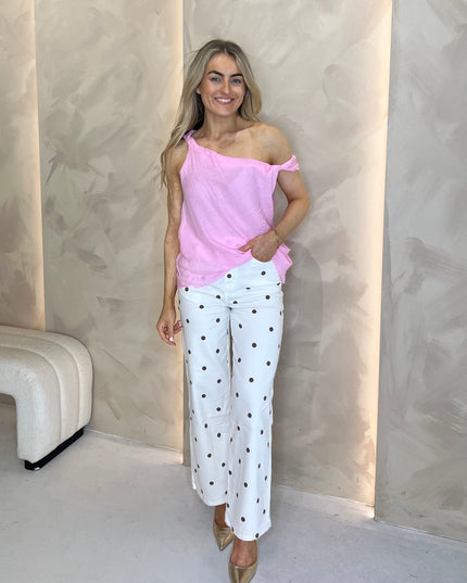 Asymmetric Drape Top - Pink