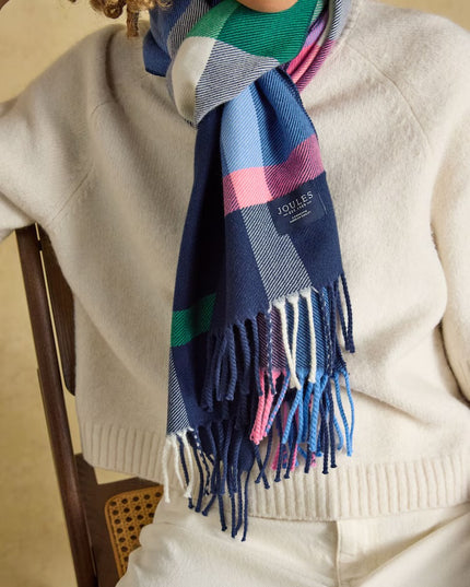 Joules Langtree Scarf - Navy & Pink