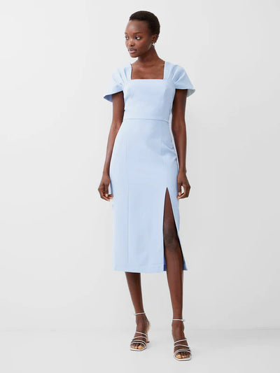 French Connection Echo Crepe Off Shoulder Dress - Cashmere Blue