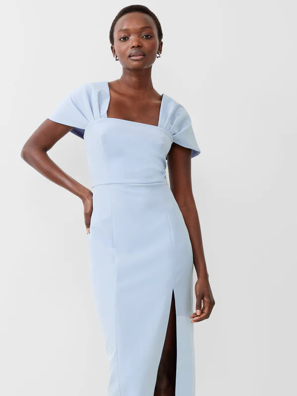 French Connection Echo Crepe Off Shoulder Dress - Cashmere Blue