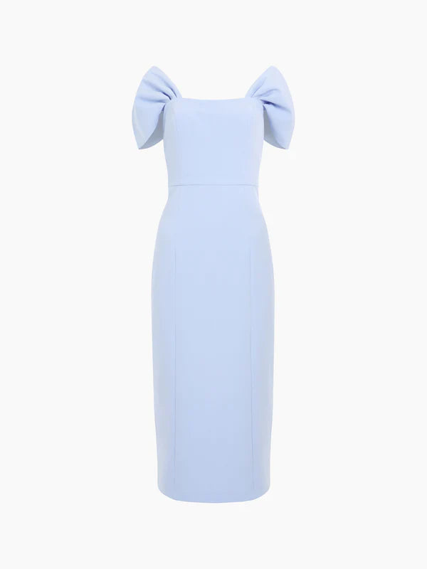 French Connection Echo Crepe Off Shoulder Dress - Cashmere Blue