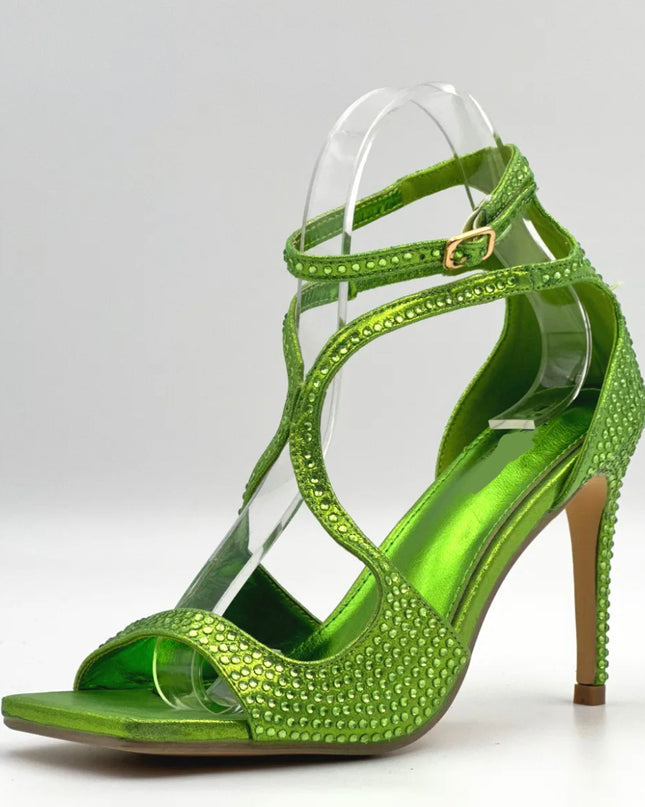 Molly Peep Toe Strappy Heel - Green