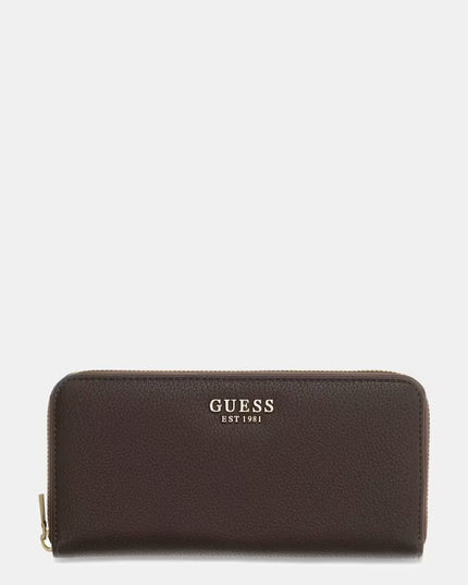 Guess Melody Large Zip Around Purse - Brown