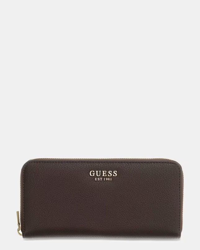 Guess Melody Large Zip Around Purse - Brown