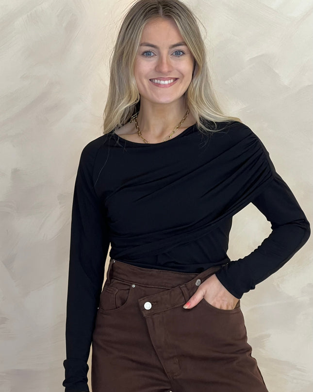 Drape Bodysuit - Black