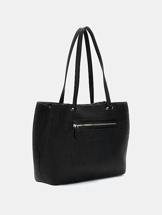 Guess Phaedra Woven Tote Shopper - Black
