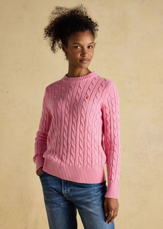 Joules Cable Knit Jumper - Pink