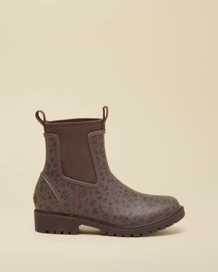 Joules Oakfield Lined Ankle Wellies - Leopard