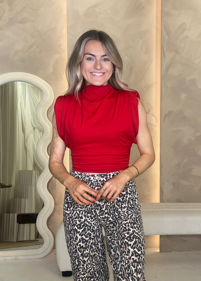 Sculpt Boxy Top - Red