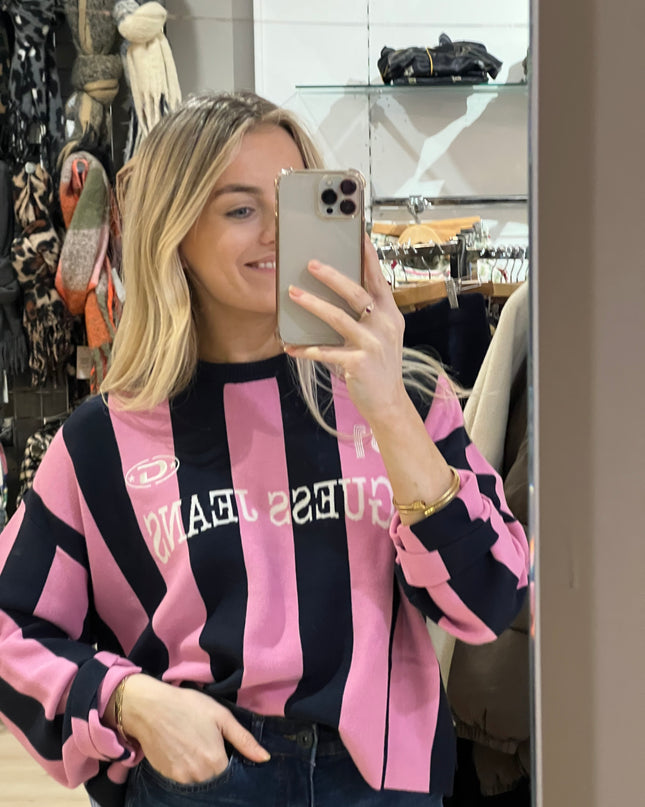 Guess Jeans Striped Sweater - Pink/Blue