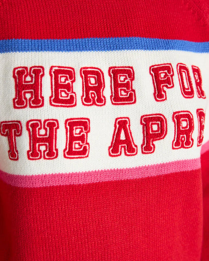 Here For The Apres Knitted Jumper - Red