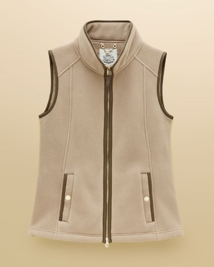 Joules Heritage Regular Fleece Gilet - Mink Brown