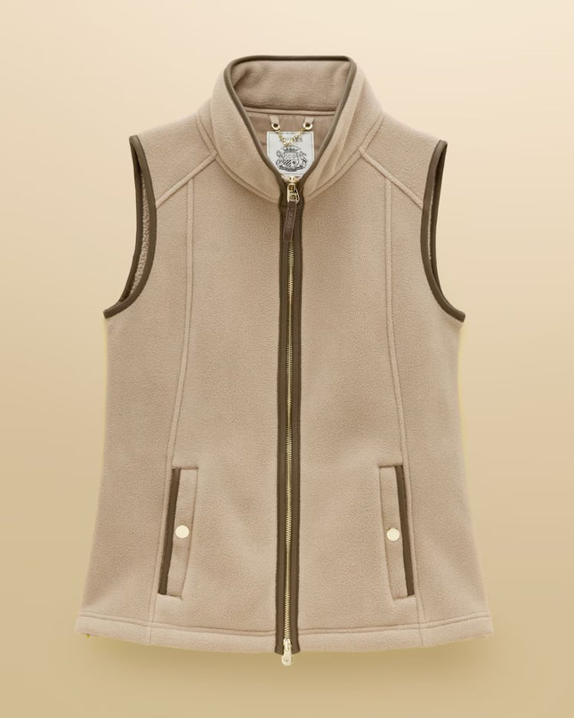 Joules Heritage Regular Fleece Gilet - Mink Brown