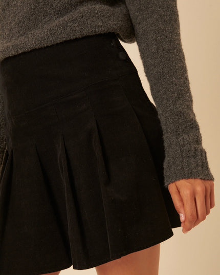 Black Box Pleated Cord Mini Skirt